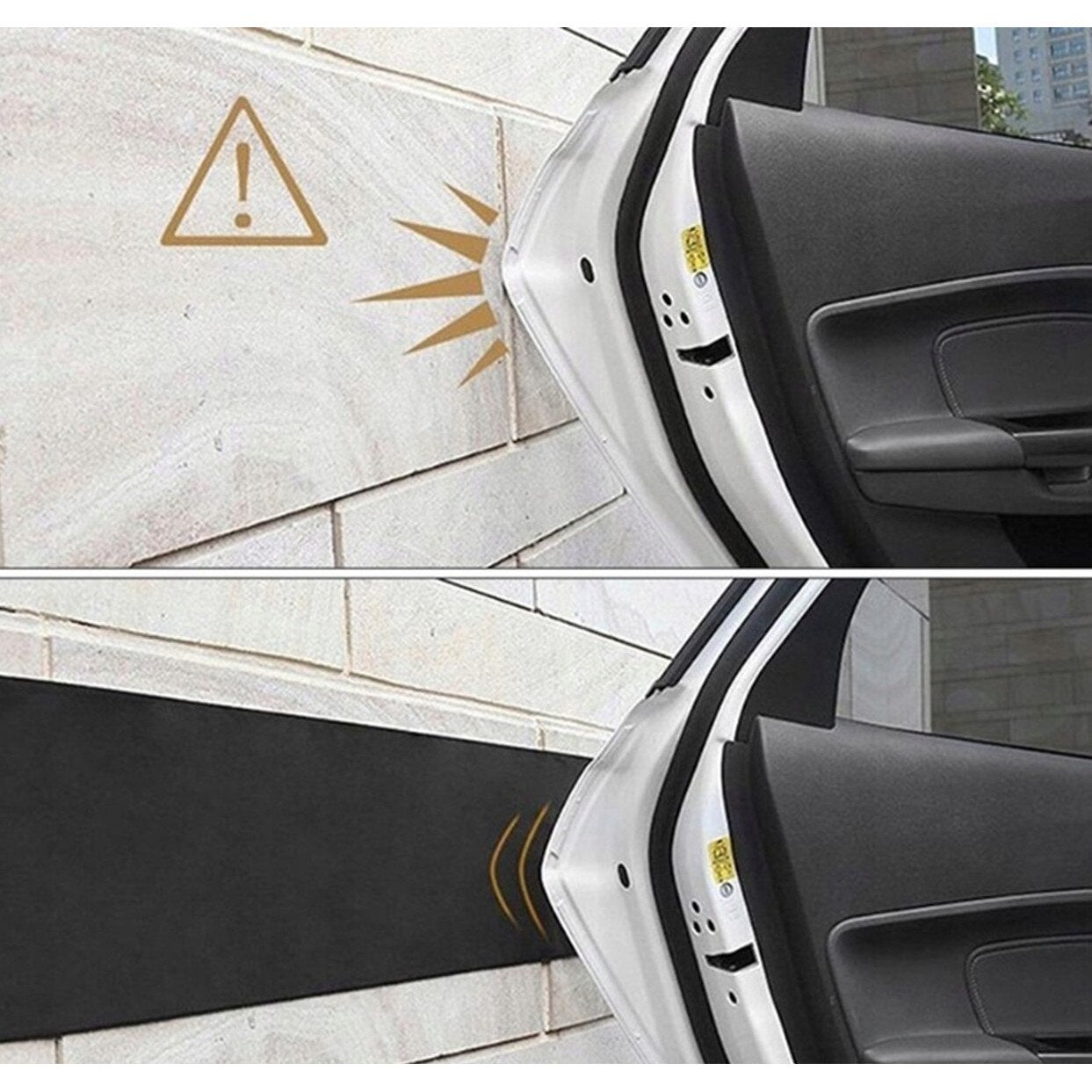 Banda auto de protectie usi laterale, din spuma, pentru garaj si locuri de parcare, lipire pe perete, 2 m lungime x 20 cm latime - MetruPatrat.ro