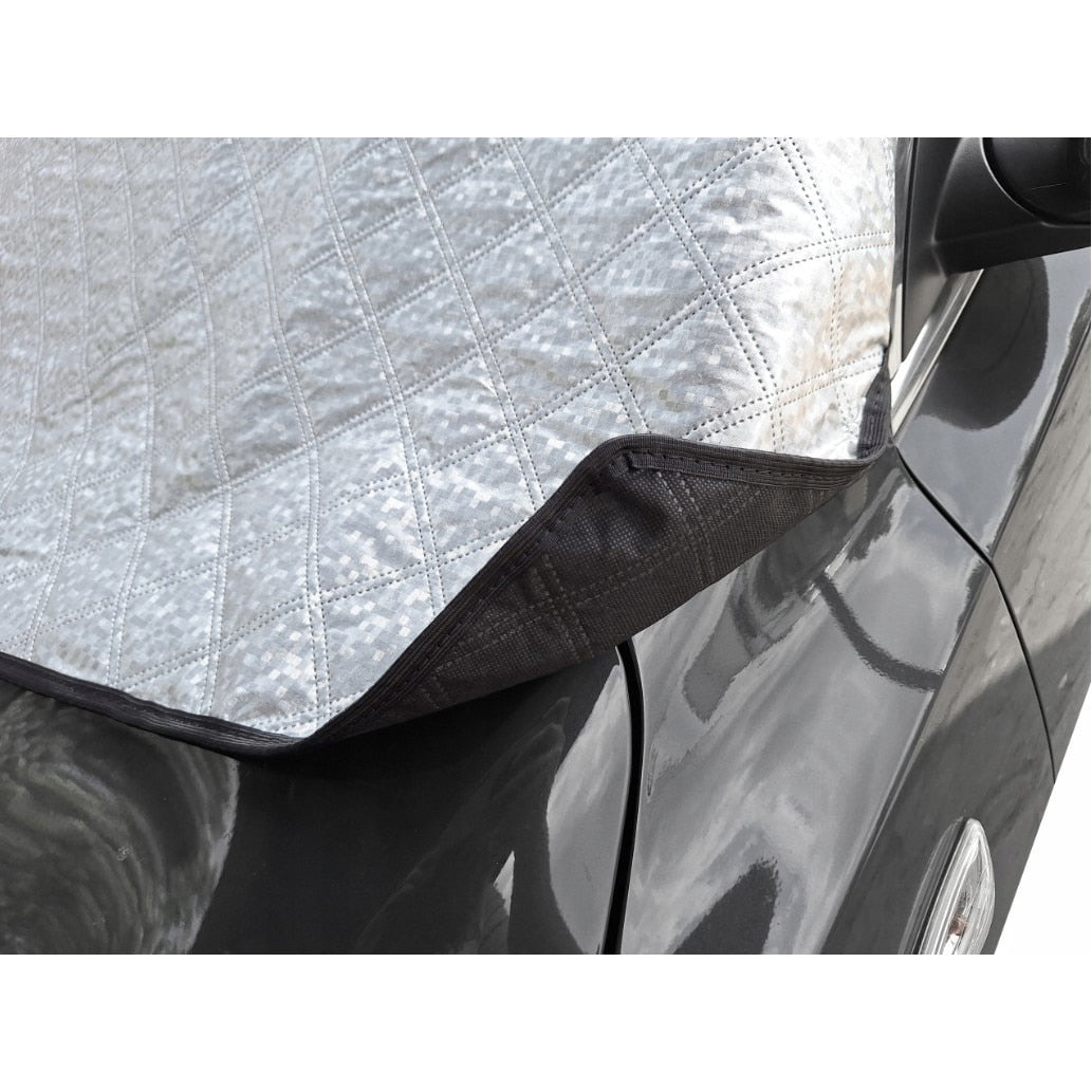 Parasolar matlasat pentru parbriz autoturism, cu izolatie vatelina pentru protectie ridicata, protectie UV, cu prindere magneti exterior si cleme in interior, 110x157 cm - MetruPatrat.ro