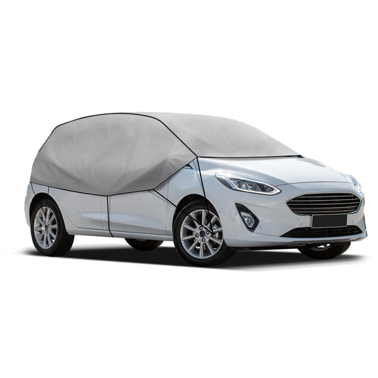 Semi prelata auto combi S-M, Metru Patrat, universala, all season, impotriva caldurii, ploii, zapezii si a inghetului, rezitenta UV, impermeabila, dimensiuni 70 inaltime x 255-275 cm lungime, gri