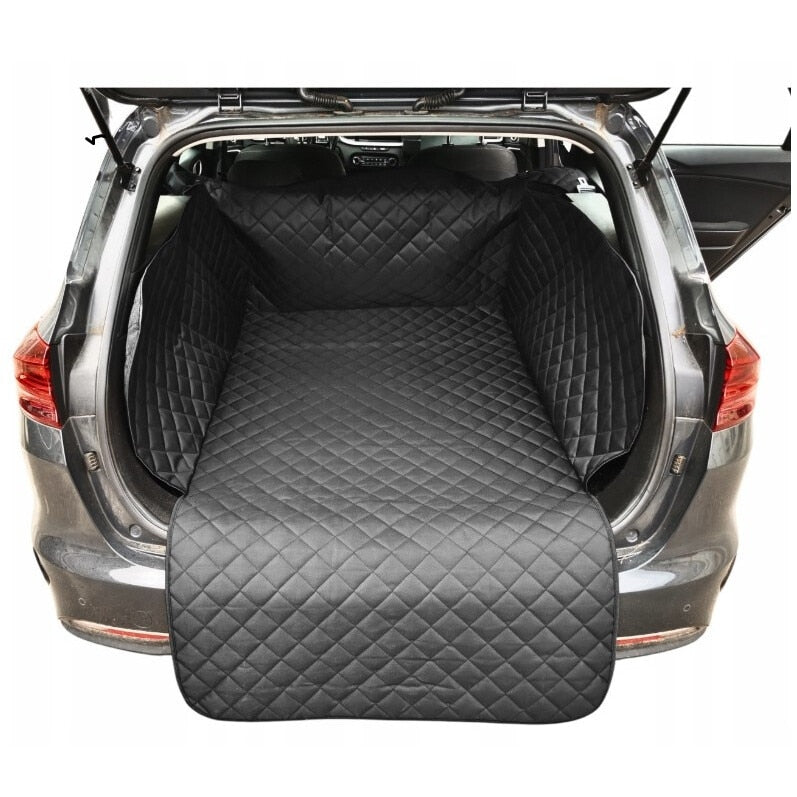Protectie auto matlasata pentru portbagaj, pentru transport animale si marfuri, marime universala ajustabila, prindere cu banda velcro - MetruPatrat.ro