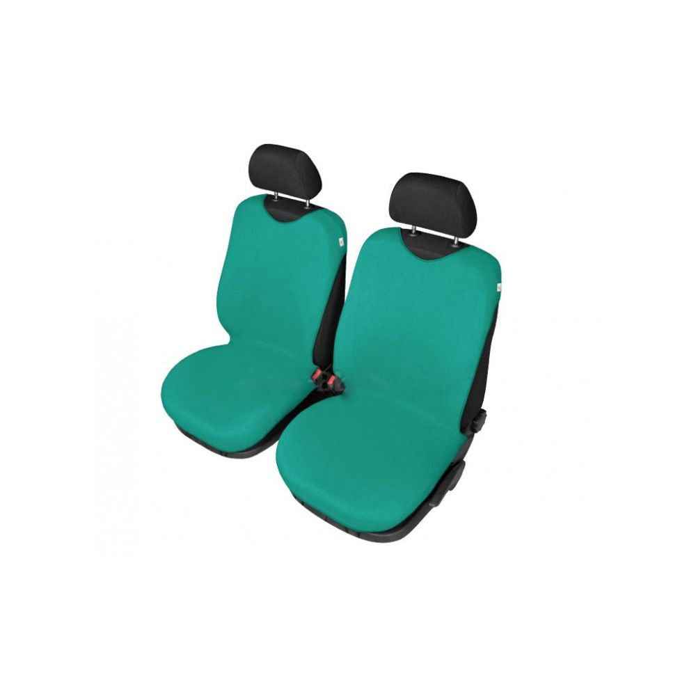 Set din 2 huse scaune auto tip maieu , pentru scaunele din fata , de culoare verde , din bumbac 5-1066-253-3050