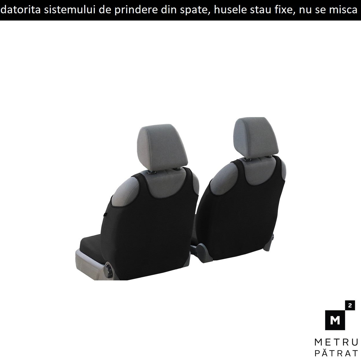 Set 2 huse auto universale tip maieu, confort, din textil tapiterie, negru-rosu