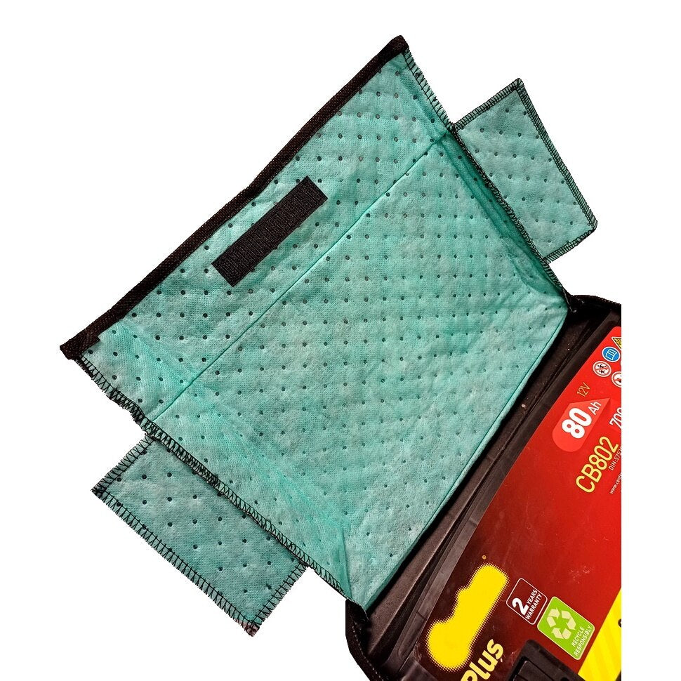 Husa protectie baterie auto, Metru Patrat, cu maner, impermeabila, potrivita pentru baterii cu dimensiuni 36x20x18 cm