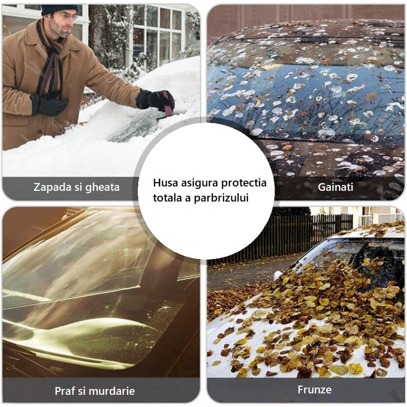 Parasolar matlasat pentru parbriz autoturism, iarna-vara, protectie ridicata, protectie UV, cu prindere magneti exterior, 121x188 cm, Metru Patrat - MetruPatrat.ro