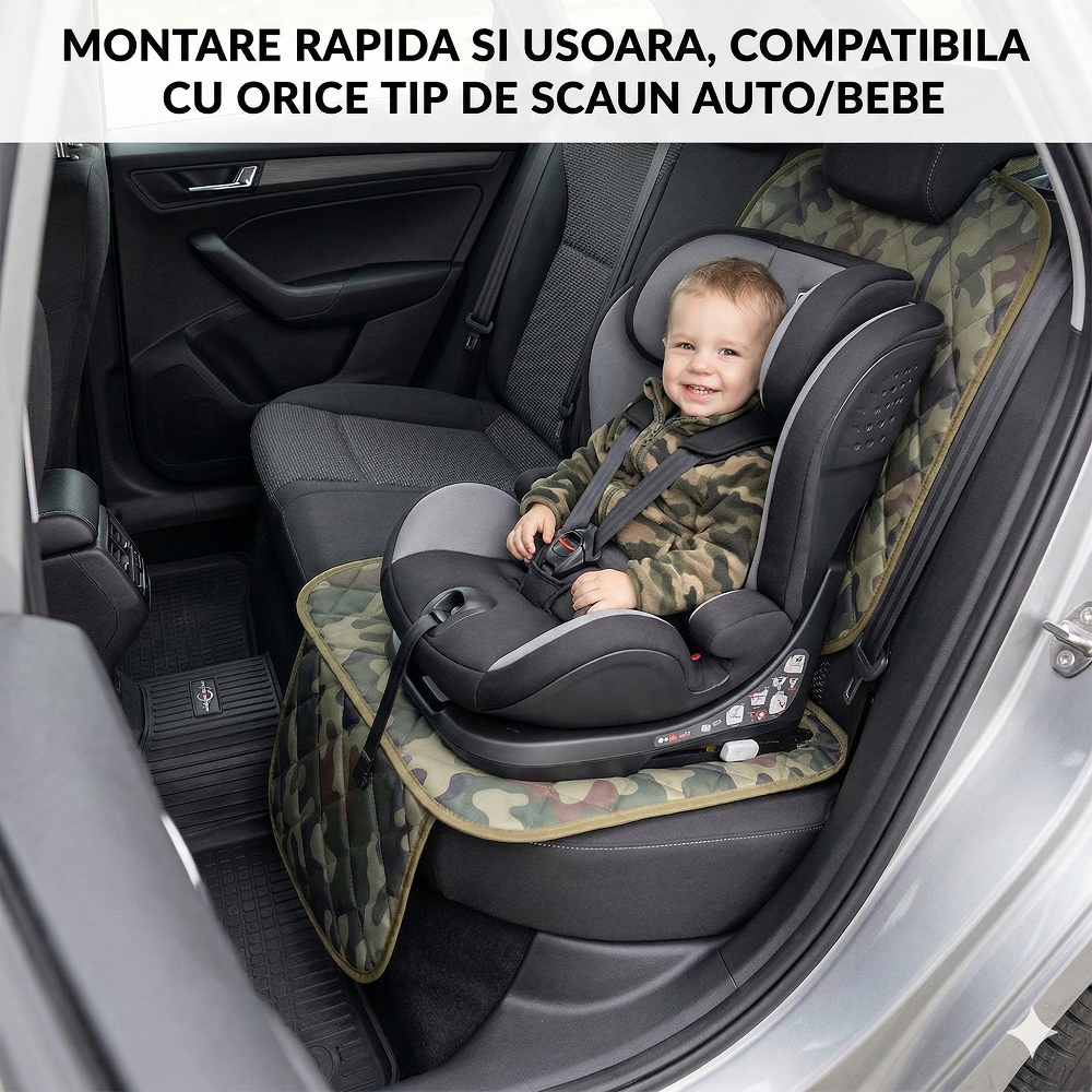 PROTECTIE AUTO,UNIVERSALA,ARMY,PENTRU SCAUN AUTO COPII,SCOICA BEBE,METRU PATRAT