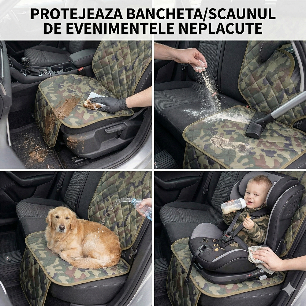 PROTECTIE AUTO,UNIVERSALA,ARMY,PENTRU SCAUN AUTO COPII,SCOICA BEBE,METRU PATRAT