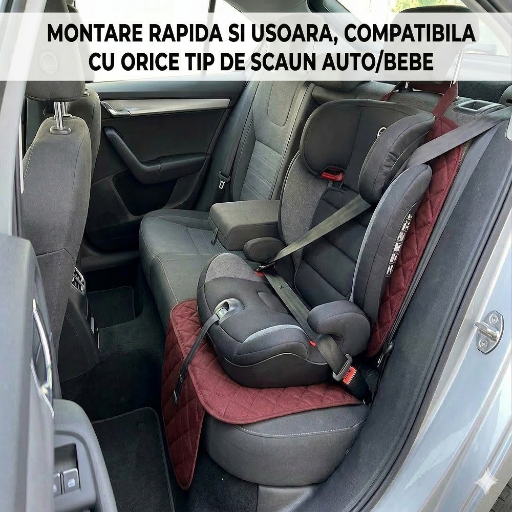 PROTECTIE AUTO,UNIVERSALA,GRENA,PENTRU SCAUN AUTO COPII,SCOICA BEBE,METRU PATRAT