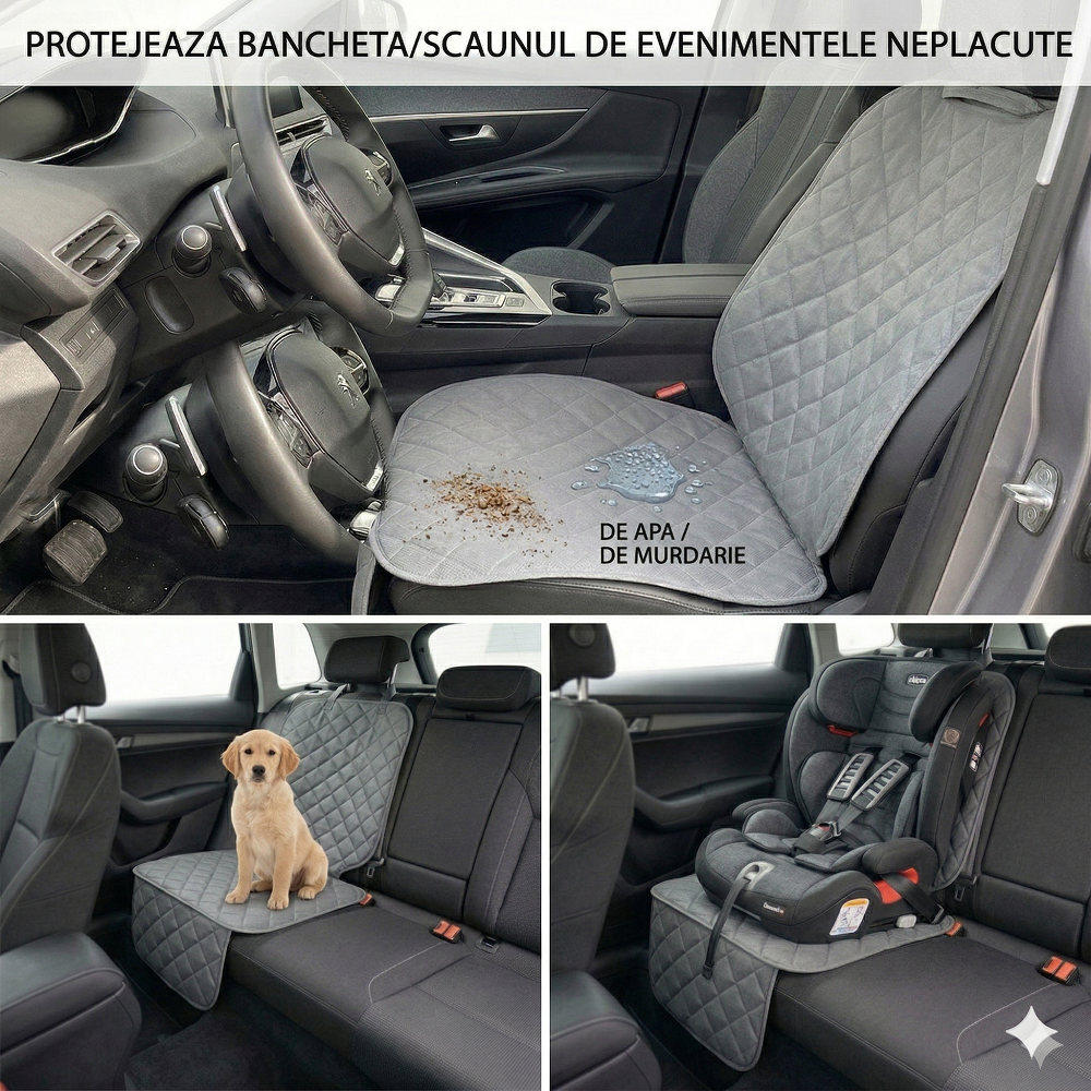 PROTECTIE AUTO,UNIVERSALA,GRI,PENTRU SCAUN AUTO COPII,SCOICA BEBE,METRU PATRAT
