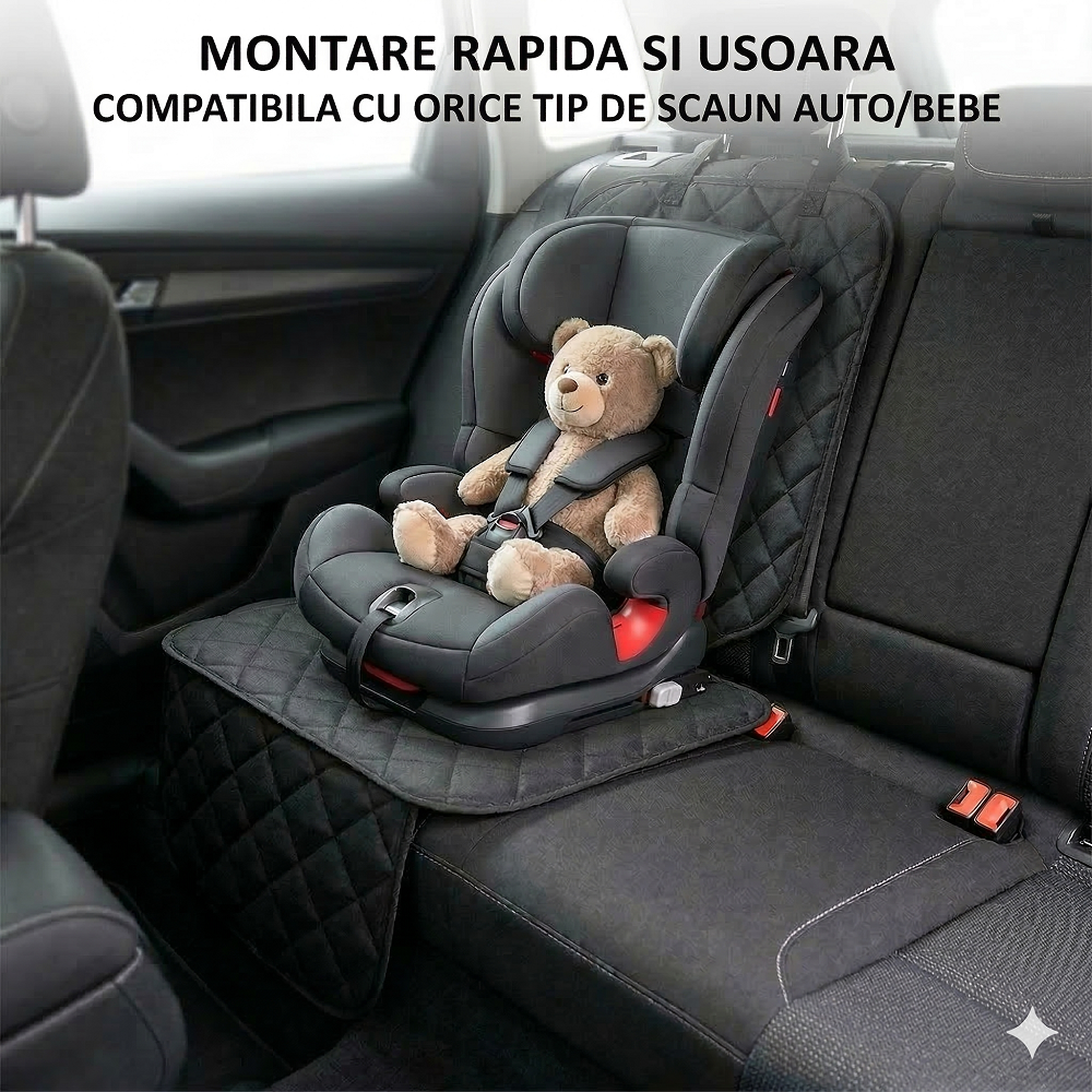 PROTECTIE AUTO,UNIVERSALA,NEAGRA,PENTRU SCAUN AUTO COPII,SCOICA BEBE,METRU PATRAT