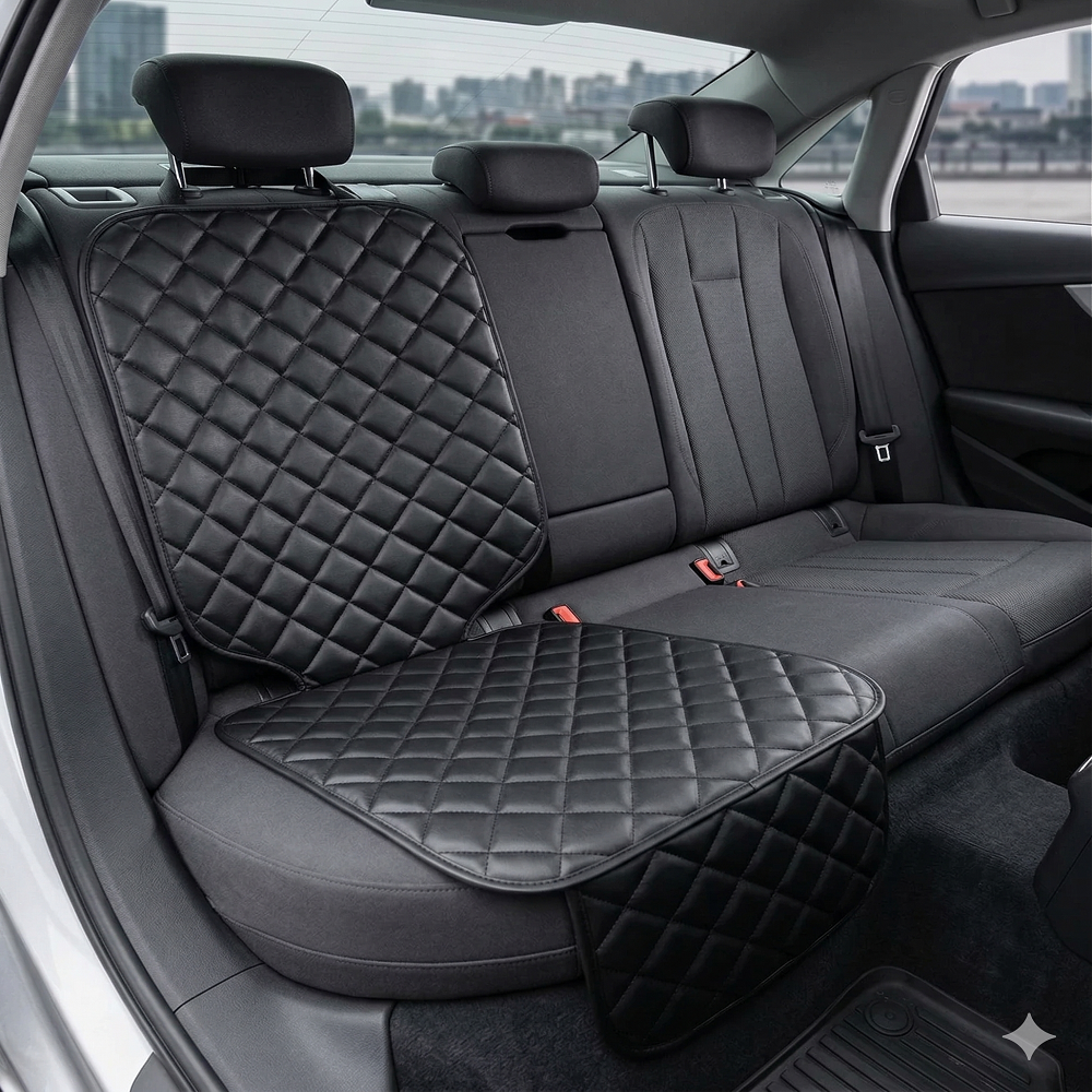 PROTECTIE AUTO,UNIVERSALA,NEAGRA,DIN PIELE ECOLOGICA MATLASATA,PENTRU SCAUN AUTO COPII,SCOICA BEBE,METRU PATRAT