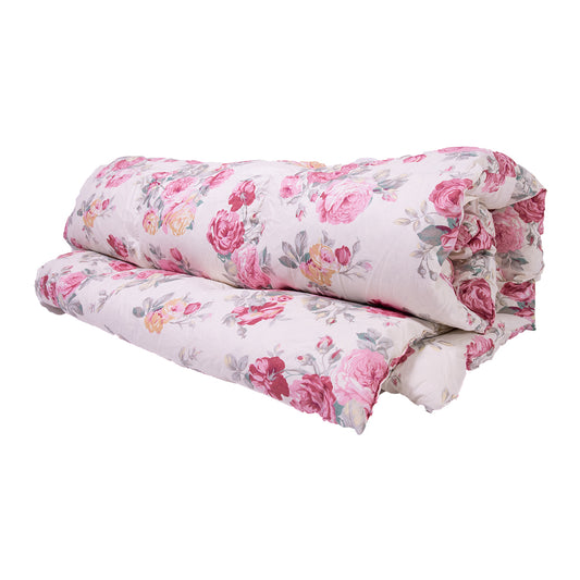 Pilota umpluta cu puf + pana, pentru toate anotimpurile, de culoare trandafiri rosii, diferite dimensiuni